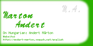 marton andert business card